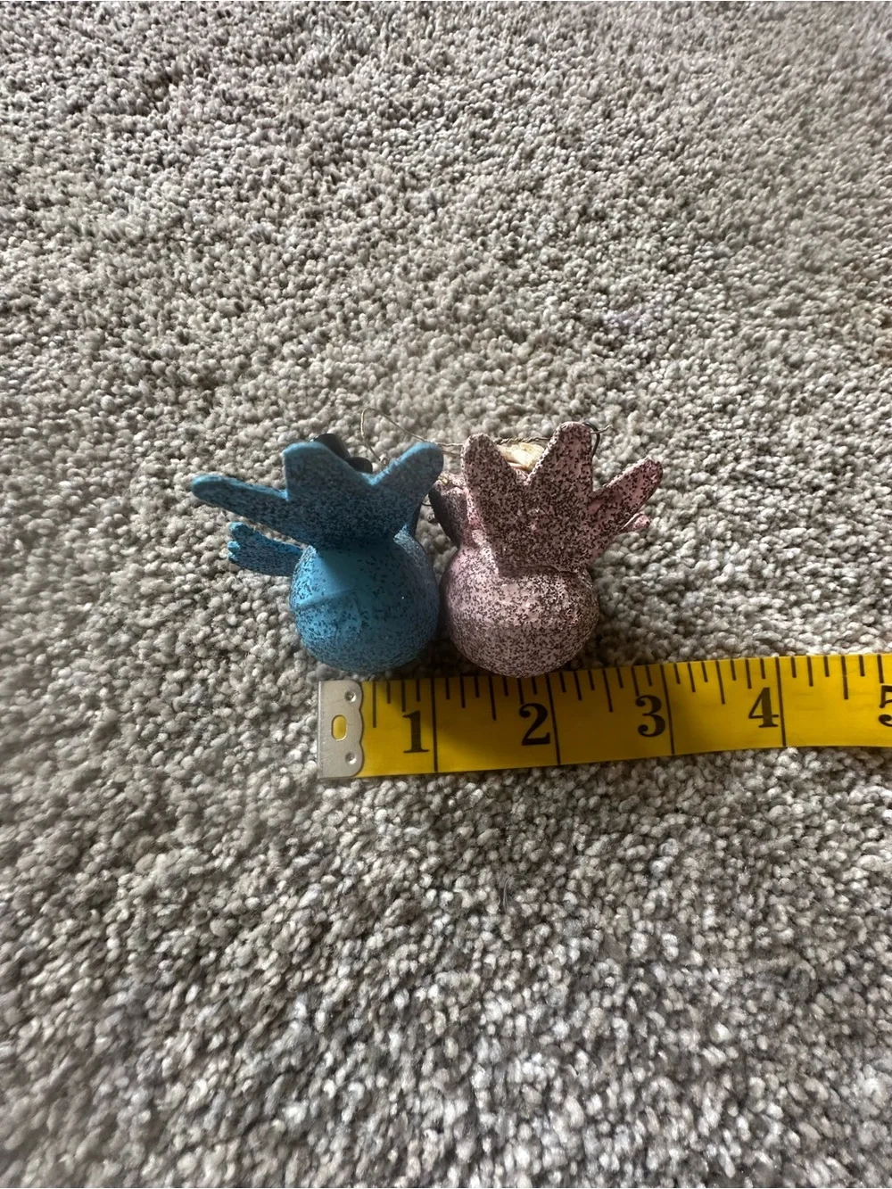 Vintage-Style Pink and Blue Bird Ornaments (Set of 2)